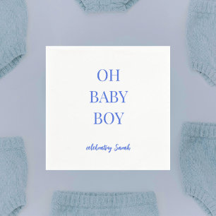 Personalized Royal Blue Baby Boy Shower Napkin
