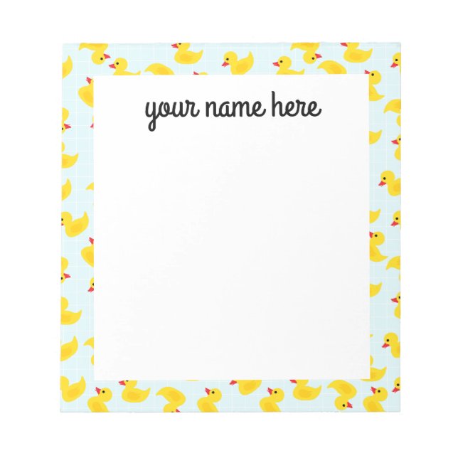 Personalized Rubber Ducky Notepad (Front)