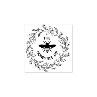 Personalized Rubber Stamp - HoneyBee Jar