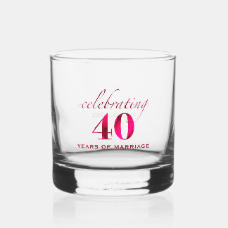 Personalized Ruby 40th Anniversary Keepsake Gift Whiskey Glass