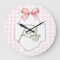 Personalized Ruby Baby Girl Nursery Bow&Gingham
