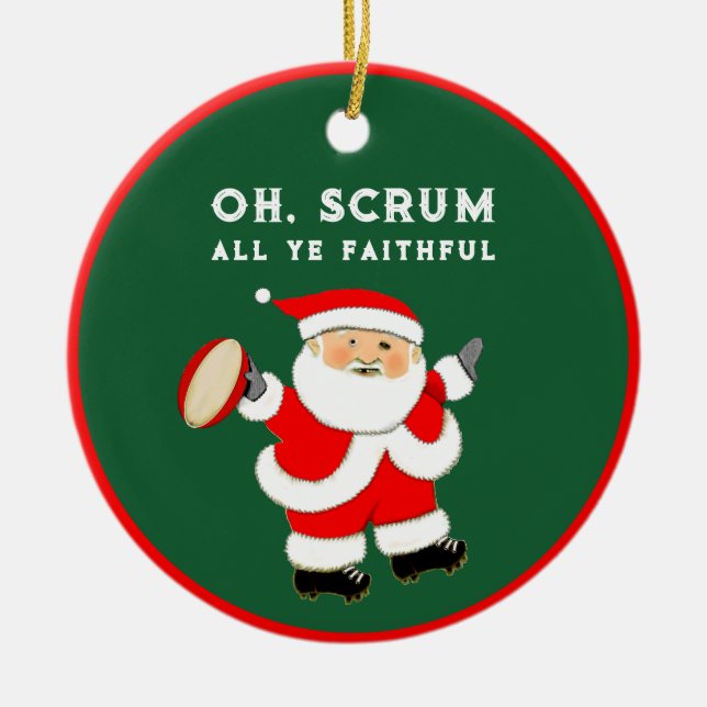 Personalized Rugby 2023 Collectible Ceramic Tree Decoration (Front)