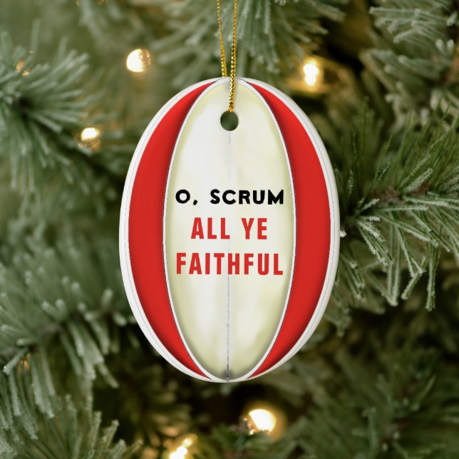 Personalized Rugby Collectible Ceramic Ornament (Tree)