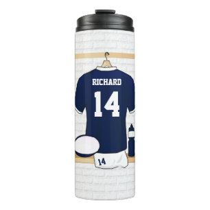 Personalized Rugby Jersey in locker room Thermal Tumbler