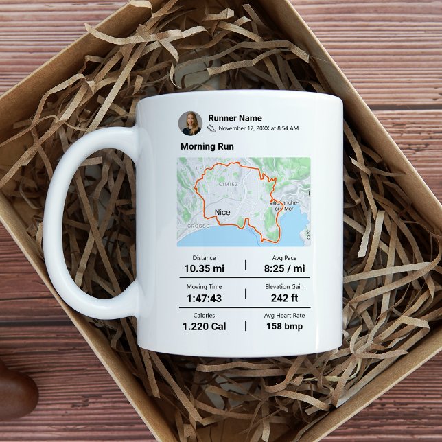 Personalized Running Route Map Mug | Custom Name,  (Creator Uploaded)