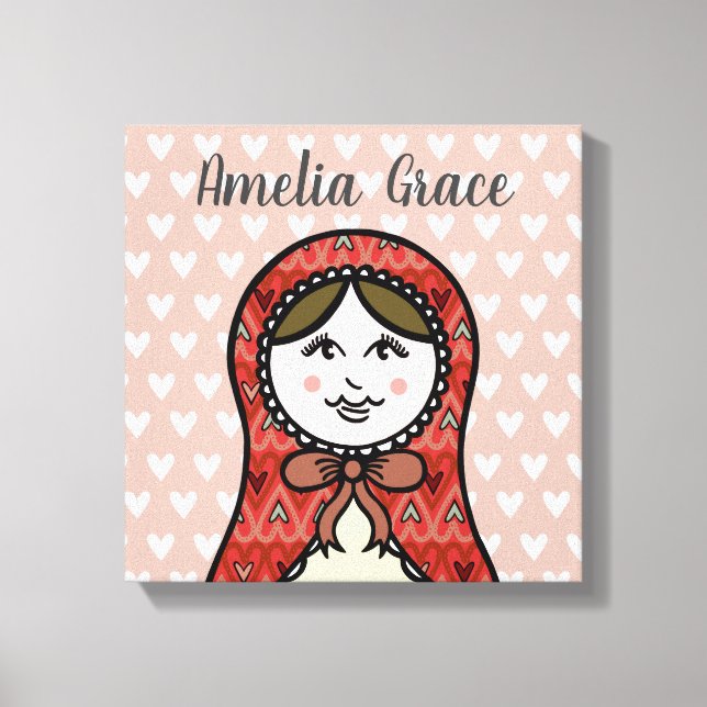 Personalized Russian Nesting Doll Matryoshk Canvas (Front)