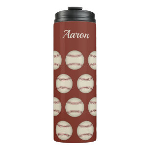 Personalized Rust Baseball Thermal Tumbler Gift