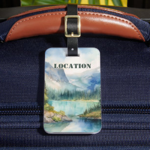 Personalized Rustic Mountain Luggage Tag