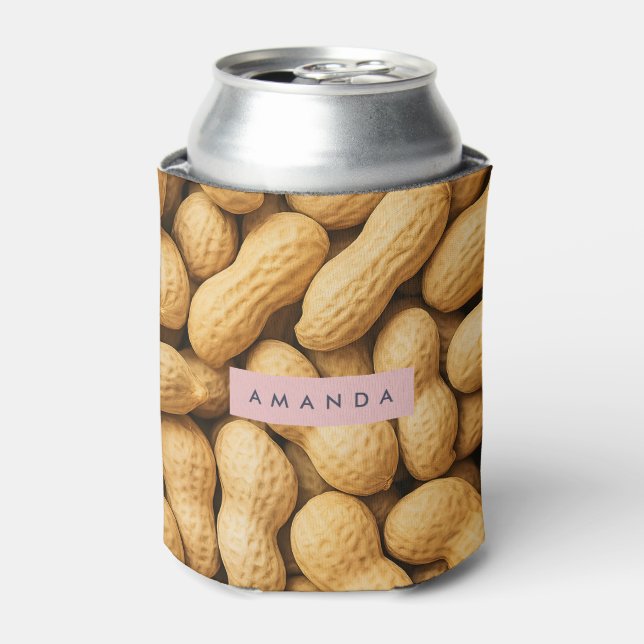 Personalized Rustic Peanut Snack Design Can Cooler (Can Front)