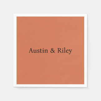 Personalized Rustic Terracotta Wedding Napkins
