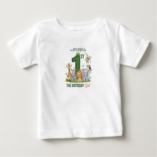 Personalized Safari 1st Birthday Girl T-Shirt