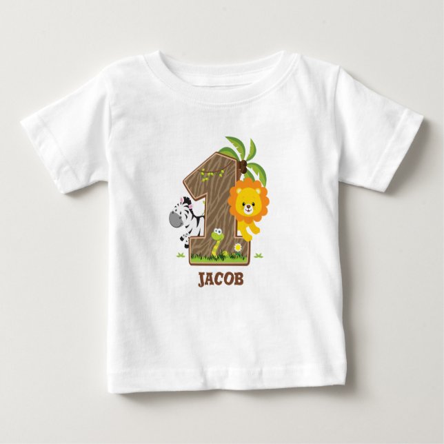 Personalized Safari 1st Birthday Tshirt (Front)