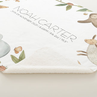 Personalized safari animal kids blanket