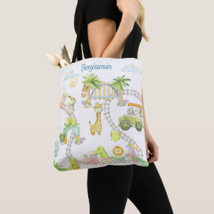 Personalized Safari Animals Tote Bag