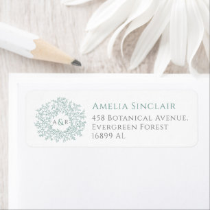 Personalized sage green wedding return address