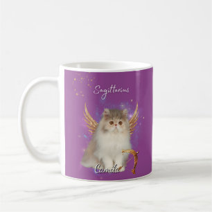 Personalized Sagittarius Cat Mug with Name