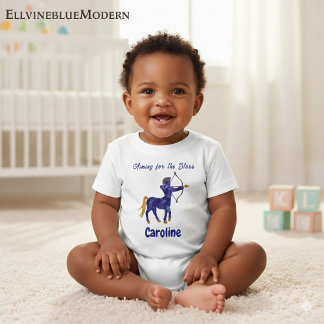 Personalized Sagittarius Zodiac Impressionist Baby T-Shirt