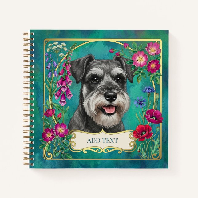 Personalized Salt & Pepper Schnauzer Notebook (Front)