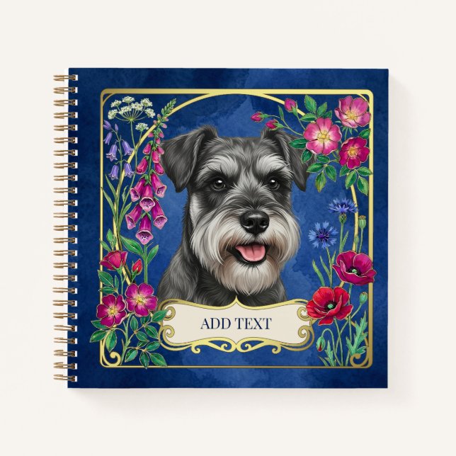Personalized Salt & Pepper Schnauzer Notebook (Front)