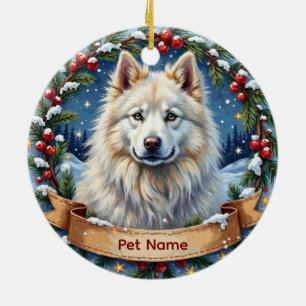 Personalized Samoyed Christmas Ceramic Tree Decoration