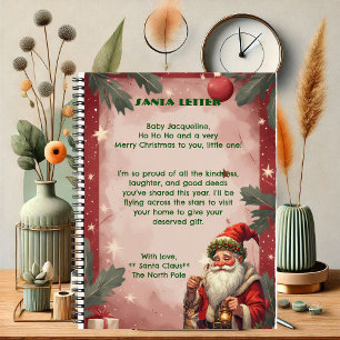 Personalized Santa Claus North Pole Reindeer Red Notebook