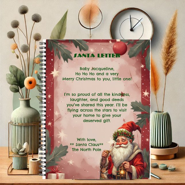 Personalized Santa Claus North Pole Reindeer Red  Notebook (Personalized Santa Claus North Pole Reindeer Red Notebook)
