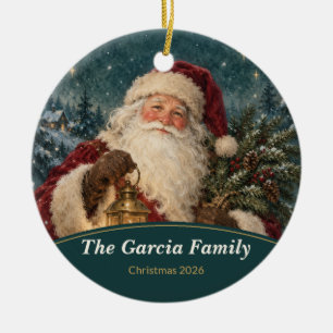 Personalized Santa Family Christmas Ceramic Tree Decoration