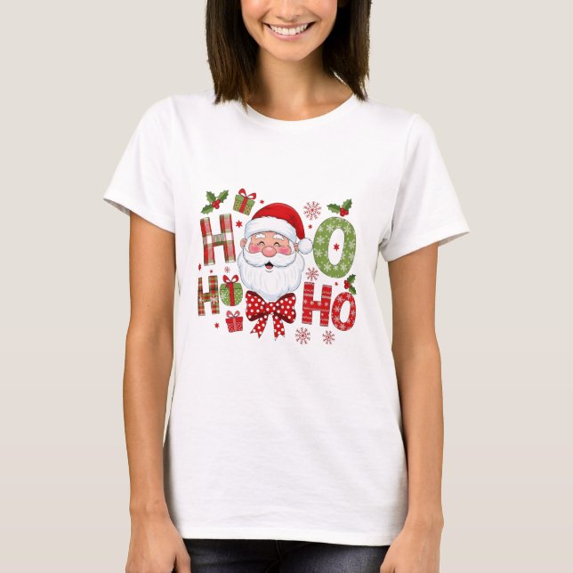Personalized Santa "Ho Ho Ho" Christmas Tee (Front)