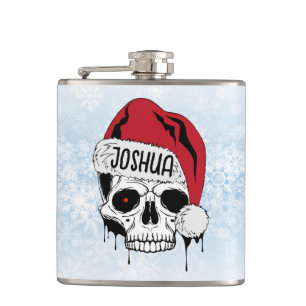 Personalized Santa Skull Hip Flask