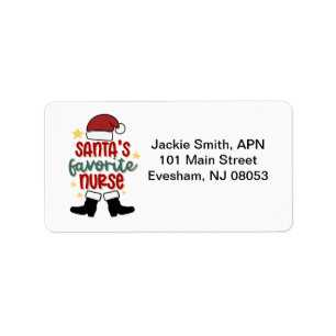 Personalized Santa's Favorite Nurse Address Labels