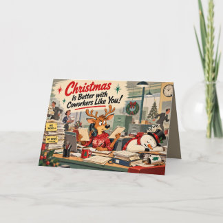 Personalized Sarcastic Coworker Christmas Thank You Card