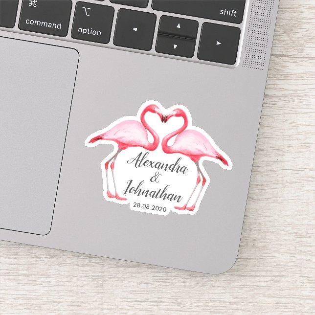 Personalized Save the date Pink Flamingos (Detail)