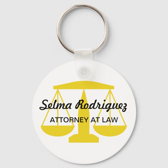 Personalized Scales of Justice Key Ring (Front)