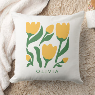 Personalized Scandi Floral Birthday Cushion