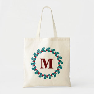 Personalized Scandinavian Wreath Monogram Tote Bag