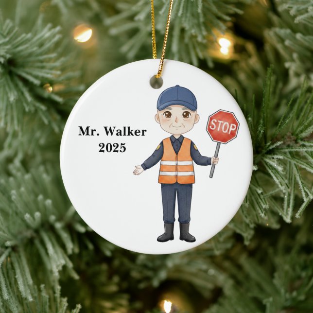 Personalized School Crossing Guard Ceramic Tree Decoration (Tree)