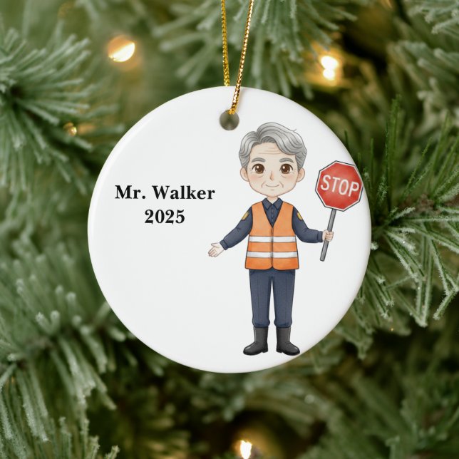 Personalized School Crossing Guard Ceramic Tree Decoration (Tree)