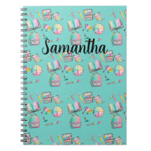 Personalized School Supplies Spiral Notebook 