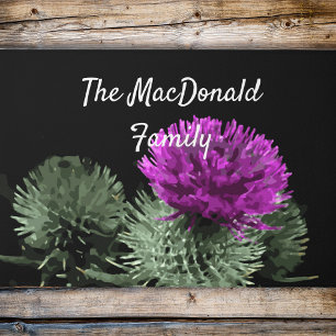 Personalized Scottish Thistle Family Doormat