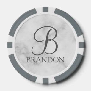 Personalized Script Monogram and Name Poker Chips