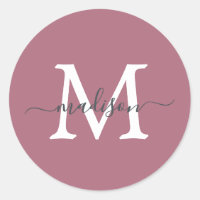 Personalized Script Name Monogram Dusty Rose