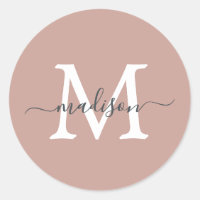 Personalized Script Name Monogram Dusty Rose