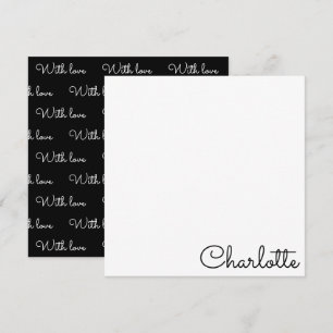 Personalized Script Name Note Card