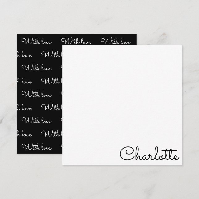 Personalized Script Name  Note Card (Front/Back)