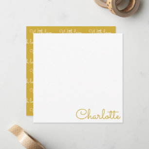 Personalized Script Name Note Card