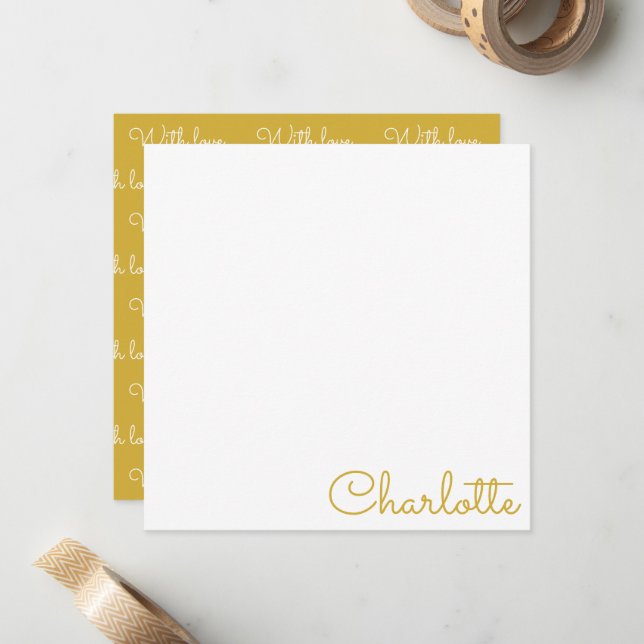Personalized Script Name  Note Card (Front/Back In Situ)