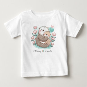 Personalized Sea Otter Love Baby T-shirt