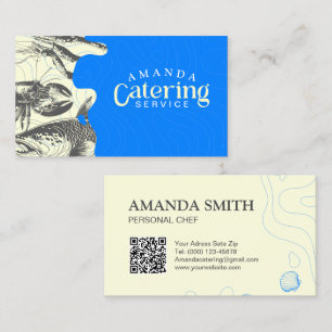 Personalized Seafood Catering Business Card