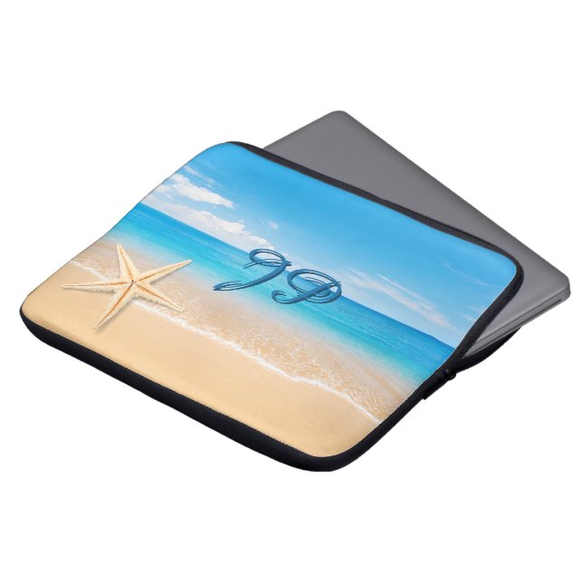 Personalized Seaside Laptop Sleeve (Front Top)