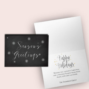 Personalized Season's Greetings Business Holiday Card